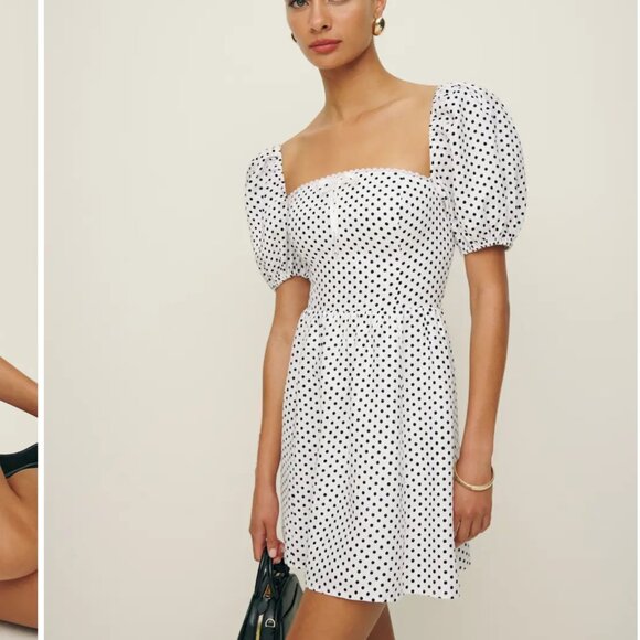 Reformation Malvina Linen Dress Ivory - Size 12 - Picture 4 of 12